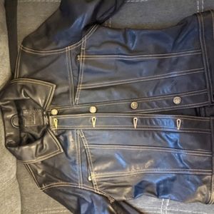 BCBG MAXAZRIA 100% Leather Jacket Women's XS Vintage Motorcycle Jacket